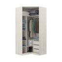 Ver imagem 1 de Módulo Closet de Canto 3 Gavetas 1 Maleiro 1 Cabideiro 5 Prateleiras 111,9cm Prime Luciane Móveis