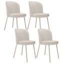 Ver imagem 1 de Kit 4 Cadeiras Sala de Jantar Estofada Gavi Arena L02 Linho Cru - Lyam Decor