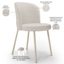Ver imagem 4 de Kit 4 Cadeiras Sala de Jantar Estofada Gavi Arena L02 Linho Cru - Lyam Decor