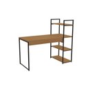 Ver imagem 2 de Mesa de Escritório Industrial Li010 C/ 3 Prateleiras Canela/preto Kappesberg