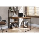 Ver imagem 1 de Mesa de Escritório Industrial Li010 C/ 3 Prateleiras Canela/preto Kappesberg