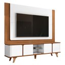 Ver imagem 1 de Rack Bancada com Painel Suspenso Roma 217cm Cedro/branco para Tv até 60” - Casa D