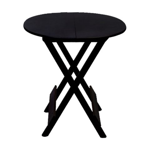Mesa Redonda Dobrável em Madeira Maciça 70x70 Ideal para Bares e Restaurantes- Preto
