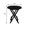 Mesa Redonda Dobrável em Madeira Maciça 70x70 Ideal para Bares e Restaurantes- Preto - 2