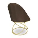 Ver imagem 6 de Kit 02 Cadeiras Poltrona de Jantar Bela Suede Base Metálica Luxo Dourado - Pallazio