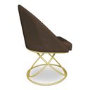 Ver imagem 5 de Kit 02 Cadeiras Poltrona de Jantar Bela Suede Base Metálica Luxo Dourado - Pallazio
