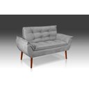 Ver imagem 1 de Namoradeira Decorativa Opala Suede Cinza Claro- Rv Decora
