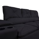 Ver mais imagens de Sofá com Porta Copos Retrátil e Reclinável Siena 2,05m Velosuede - Netsofas - Preto