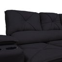 Ver imagem 4 de Sofá com Porta Copos Retrátil e Reclinável Siena 2,05m Velosuede - Netsofas - Preto