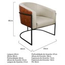 Ver imagem 4 de Kit 02 Poltronas Ferro Preto Corano Nozes E Linho Bege