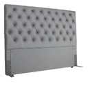 Ver imagem 1 de Cabeceira Box Shop Paris Queen 1,60m Em Corino Cinza
