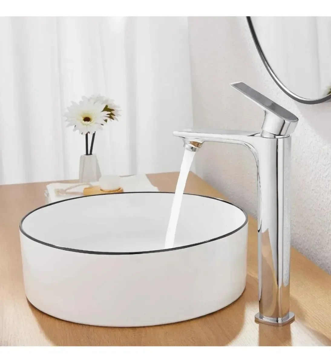 Torneira Monocomando Luxo Elettra Bancada Bica Alta Cromada - 3