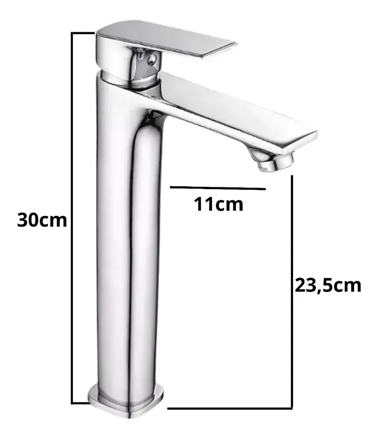 Torneira Monocomando Luxo Elettra Bancada Bica Alta Cromada - 6