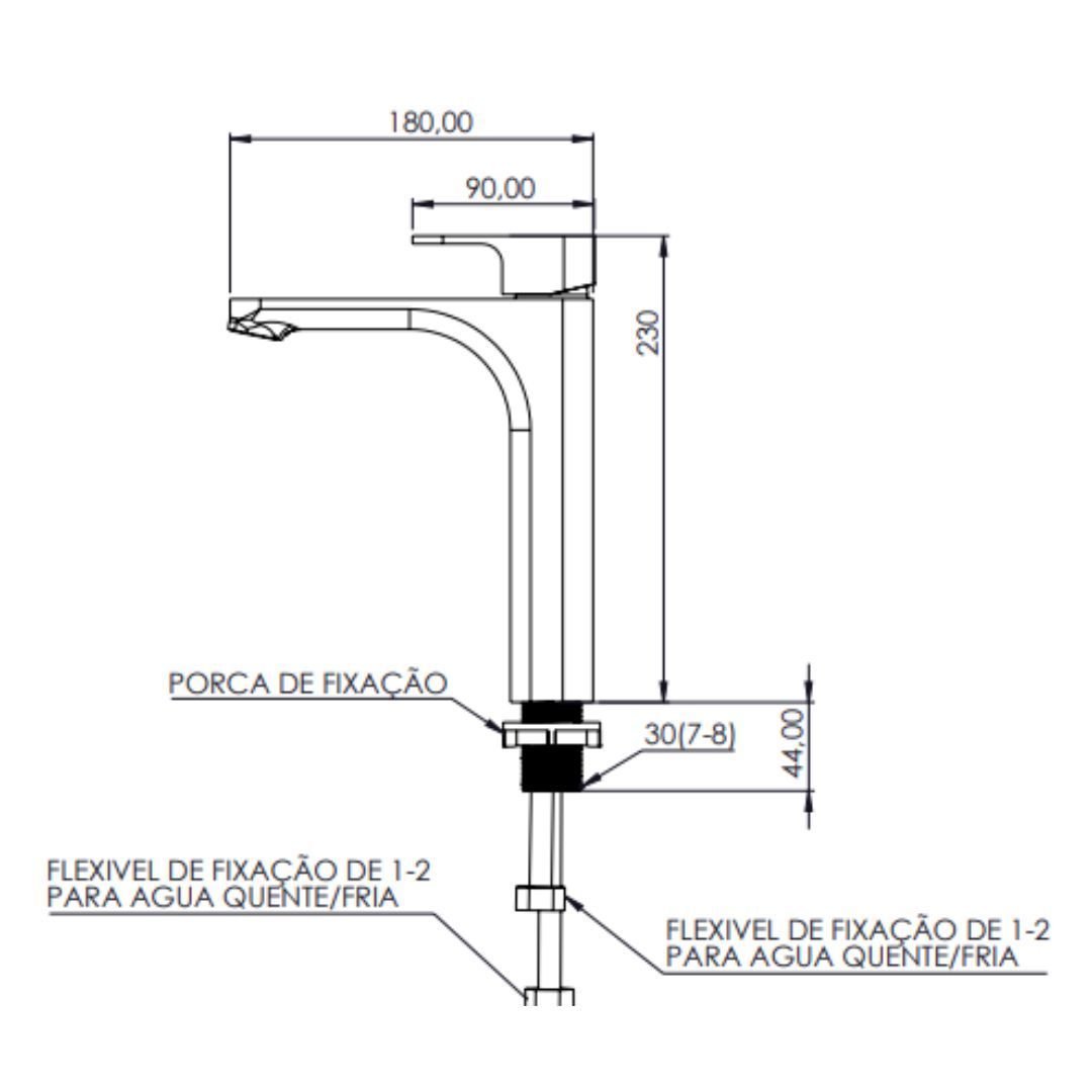 Ver imagem 4 de Torneira Monocomando Luxo Elettra Bancada Bica Alta Cromada