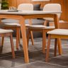 Conjunto Mesa De Jantar Detroit 1.8 Off White/Nature Com 6 Cadeiras Detroit Nature/Areia – Tebarrot  - 2