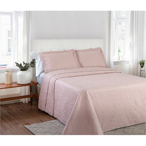 Kit Colcha King Cristal Adomes 3 Peças Rosa
