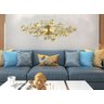 Relógio De Parede 3d Design Europeu Metal Folhas 120cm - 5