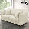 Sofá Living 2 Lugares 1,60m Vênus Veludo Pés Castanho - Pallazio - Bege - 2