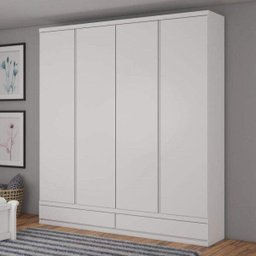 Guarda-Roupa Solteiro 4 Portas Paris Bianchi Móveis Branco - 1