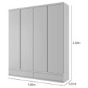 Ver imagem 4 de Guarda-Roupa Solteiro 4 Portas Paris Bianchi Móveis Branco