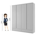 Ver imagem 5 de Guarda-Roupa Solteiro 4 Portas Paris Bianchi Móveis Branco