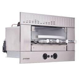 Churrasqueira a Gás de Embutir 4 Espetos Rotativos com Painel Ventilado Age Titan Tipo de Gás e Volt - 1
