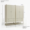 Ver imagem 4 de Guarda Roupa Closet Modulado 4 Gavetas 2 Cabideiros Estrutura Metalica 180cm Olivar Cinza/Off White