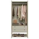 Ver imagem 2 de Guarda Roupa Closet Modulado 4 Gavetas 2 Cabideiros Estrutura Metalica 180cm Olivar Cinza/Off White