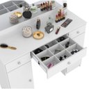 Ver imagem 4 de Penteadeira Camarim com Espelho e LED 3 Gavetas 2 Portas Carisma