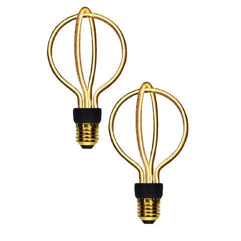 Kit 2 Lâmpada Arco Duplo Poptem Filamento de Led Bivolt 4w Decorativa
