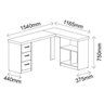 Escrivaninha em L 3 Nichos 3 Gaveta Artany - 4