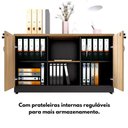 Ver imagem 6 de Armário Escritório 120cm X 45cm 2 Portas C/ Chave Mac Pr F5 Cor:macadâmia com Preto