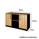 Ver imagem 3 de Armário Escritório 120cm X 45cm 2 Portas C/ Chave Mac Pr F5 Cor:macadâmia com Preto