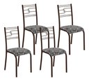 Ver imagem 1 de Kit 4 Cadeiras Paraty Corino Paraopeba Tubo Marrom Cafe