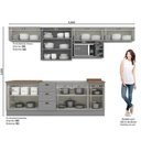 Ver imagem 2 de Cozinha Modulada 320cm Americana com Vidro e Nicho de Micro-ondas 8 Peças 10 Portas 3 Gavetas Henn -