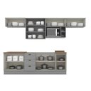 Ver imagem 7 de Cozinha Modulada 320cm Americana com Vidro e Nicho de Micro-ondas 8 Peças 10 Portas 3 Gavetas Henn -