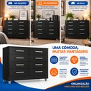 Ver imagem 5 de Cômoda 8 Gavetas Bela 110cm Corrediça Metálica Onix
