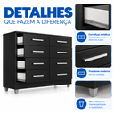 Ver imagem 4 de Cômoda 8 Gavetas Bela 110cm Corrediça Metálica Onix