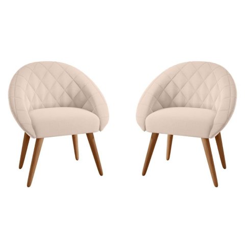 Conjunto Poltrona para Sala de Recepção Celina Linha Bege