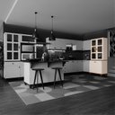 Ver imagem 4 de Cristaleira 4 Portas com Tampo e Base de Madeira Maciça Joy Branco/Off White/Cinamomo
