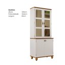 Ver imagem 2 de Cristaleira 4 Portas com Tampo e Base de Madeira Maciça Joy Branco/Off White/Cinamomo