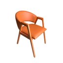 Ver imagem 2 de Kit 4 Poltronas Sala Jantar Madeira Maciça Assento Estofado Encosto Curvo Ergônomico