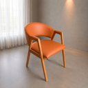 Ver imagem 4 de Kit 4 Poltronas Sala Jantar Madeira Maciça Assento Estofado Encosto Curvo Ergônomico