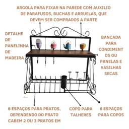 Paneleiro 55cm + Argola Porta Guardanapos / Escorredor de Pratos:panelinha - 3