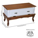 Ver imagem 5 de Mesa de Centro Retangular 2 Portas Pés Luiz Xv - Branco Laca com Tampo e Base Imbuia Glazer