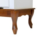 Ver imagem 3 de Mesa de Centro Retangular 2 Portas Pés Luiz Xv - Branco Laca com Tampo e Base Imbuia Glazer