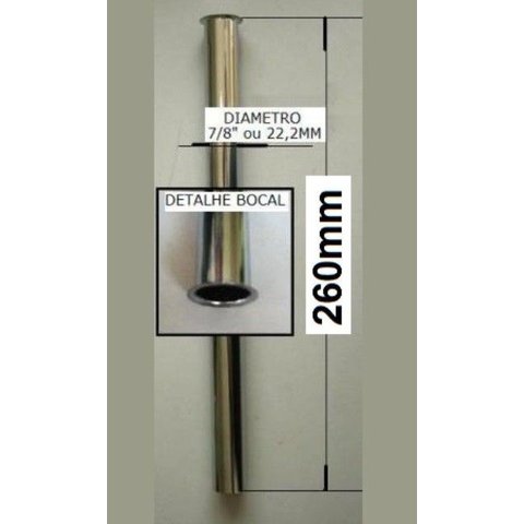 Pescoço Prolongador de Sifão Lavatório 7/8 X 26cm Cromado - 3000114