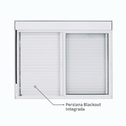 Janela com 2 Folhas de Correr e Persiana Integrada 1,00x1,00 Aluminio Branco - 5
