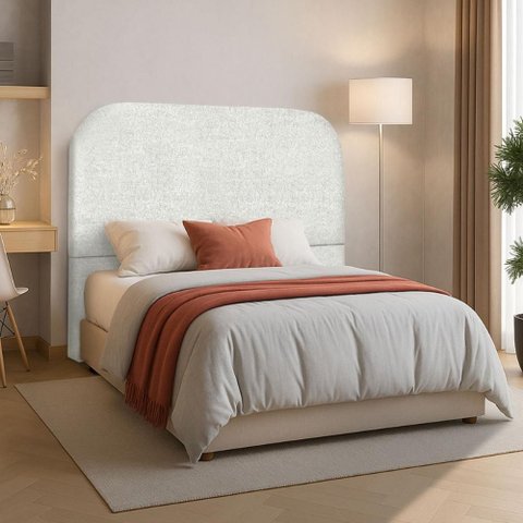 Cabeceira Cama Box Casal 140 Cm Estofada Revestida em Bouclé Luxo