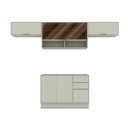 Ver imagem 2 de Cozinha Completa Fineze 6 Portas 2 Gavetas com Vidro 100% MDF Areia Hp - Henn